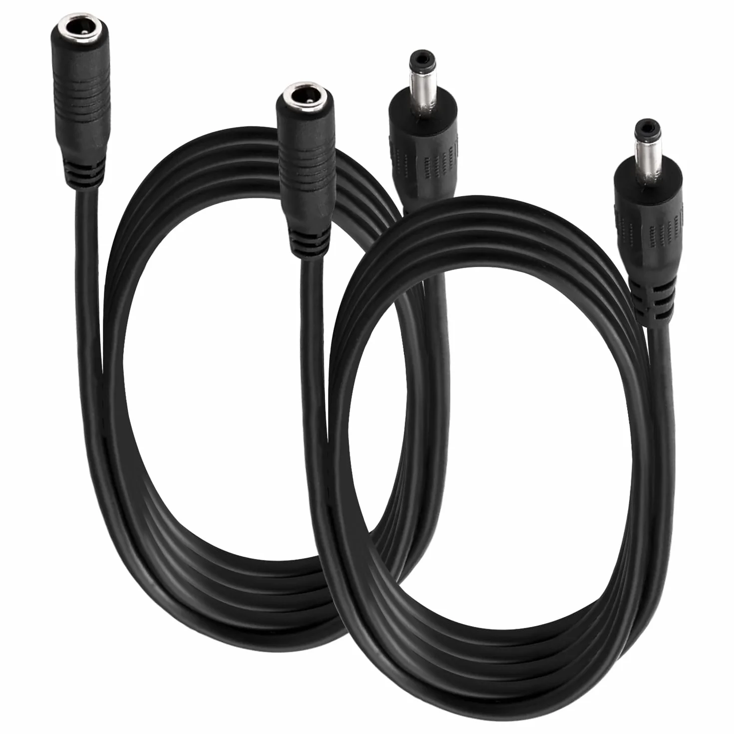 2 Sztuk 1m 22 AWG 3.5x1.35 mm 24V 12V Przedłużacz Zasilania DC, Przedłużacz z Wtyczką Męską do żEńSkiej DC, do Taśm LED, Kamer Monitorujących, Czarny