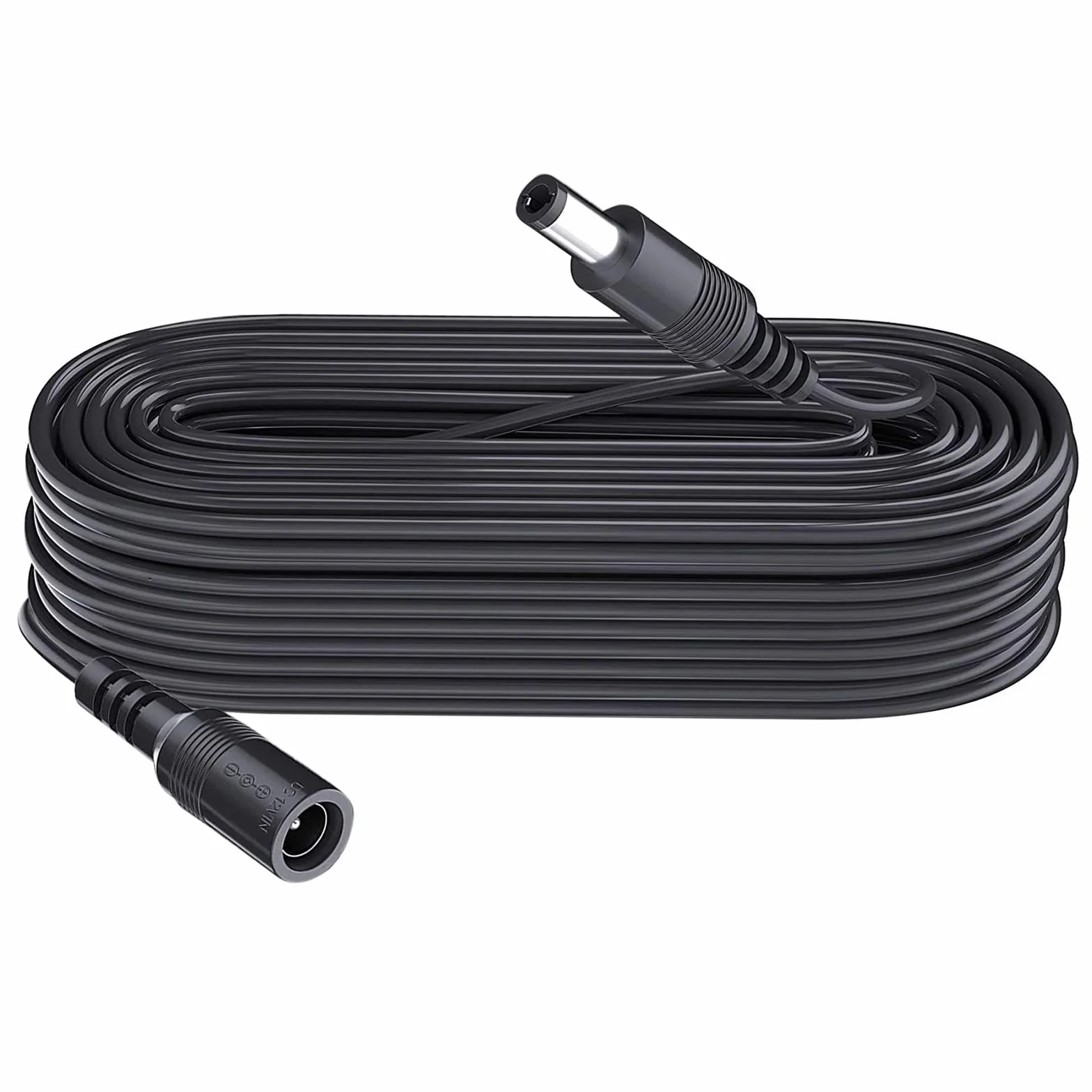 Kabel przedłużający prądu stałego 10 m, wtyczka 5,5 mm x 2,1 mm, wtyczka męska do żeńskiego, DC 5 V 6 V 9 V 12 V 24 V do kamer bezpieczeństwa, DVR, routera, drukarki, taśmy LED, czarny