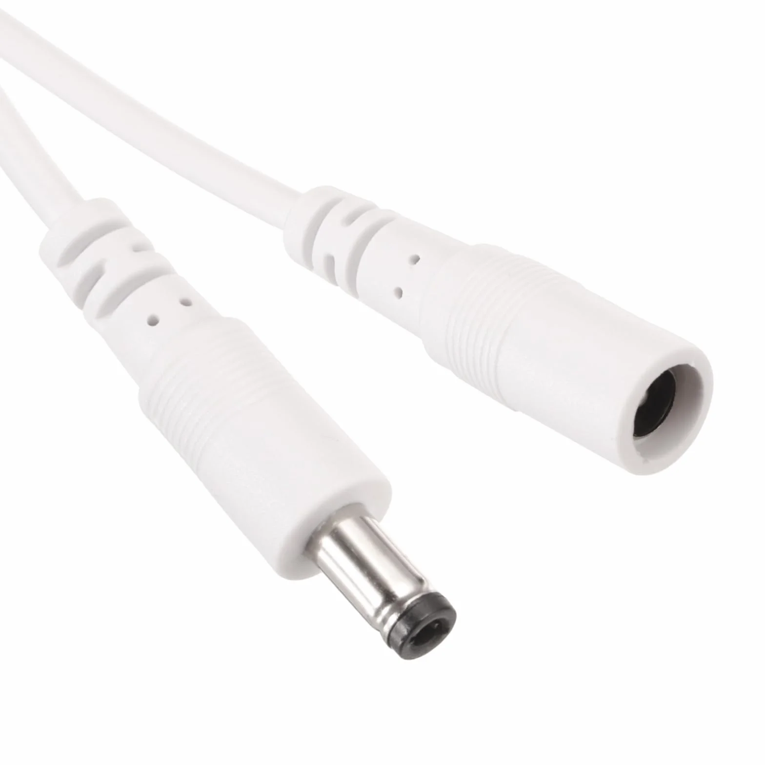 QUARKZMAN 1 sztuka 6,56 ft biały kabel przedłużający zasilania DC 5,5 mm x 2,1 mm kabel zasilający 12V żeński na męski do kamery IP, CCTV, LED, monitorów i więcej