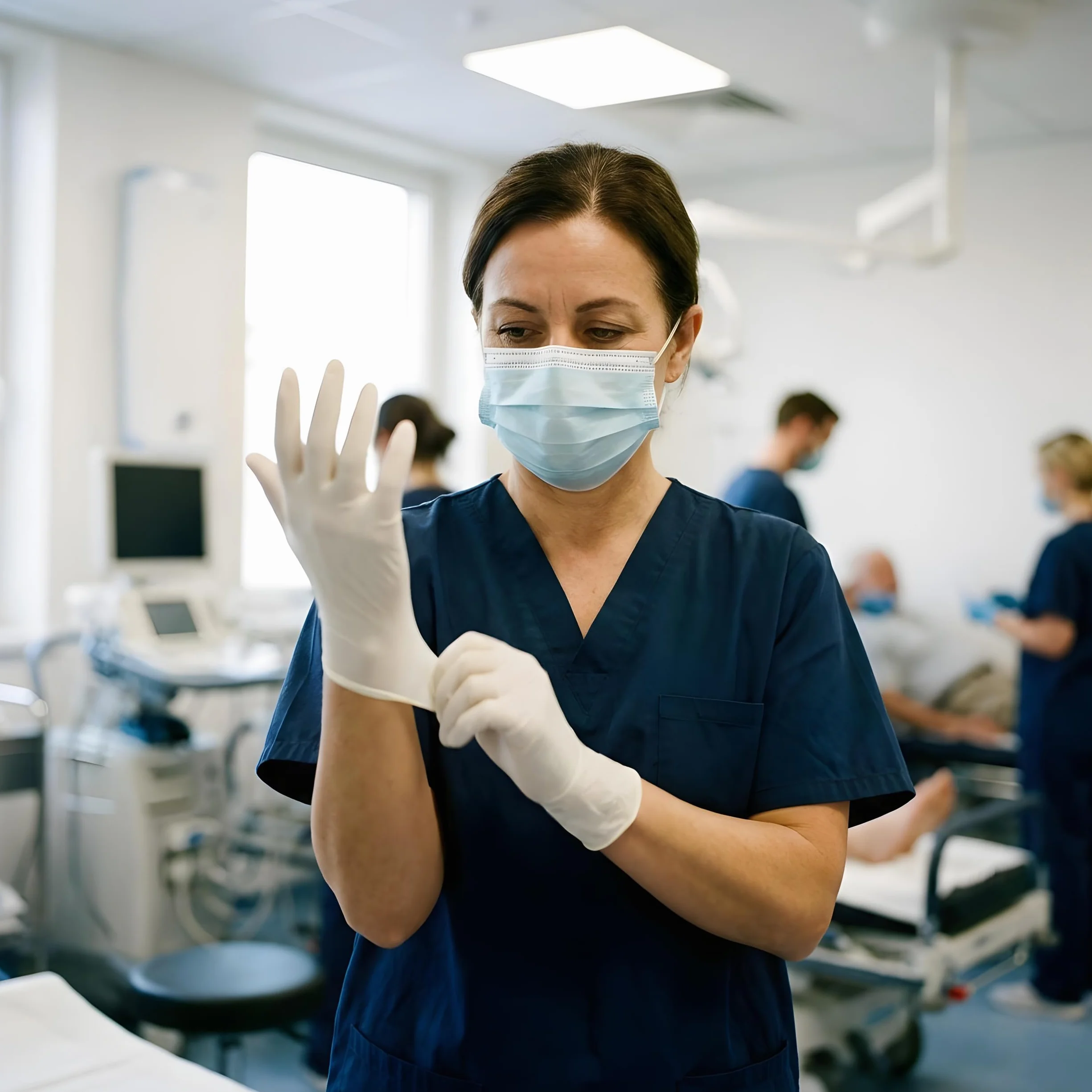 Rękawice winylowe jednorazowego użytku, 100 sztuk, premium, bezpyłowe, o wysokiej wytrzymałości, wodoodporne, antypoślizgowe, bariera biologiczna, ochrona chemiczna do użytku profesjonalnego
