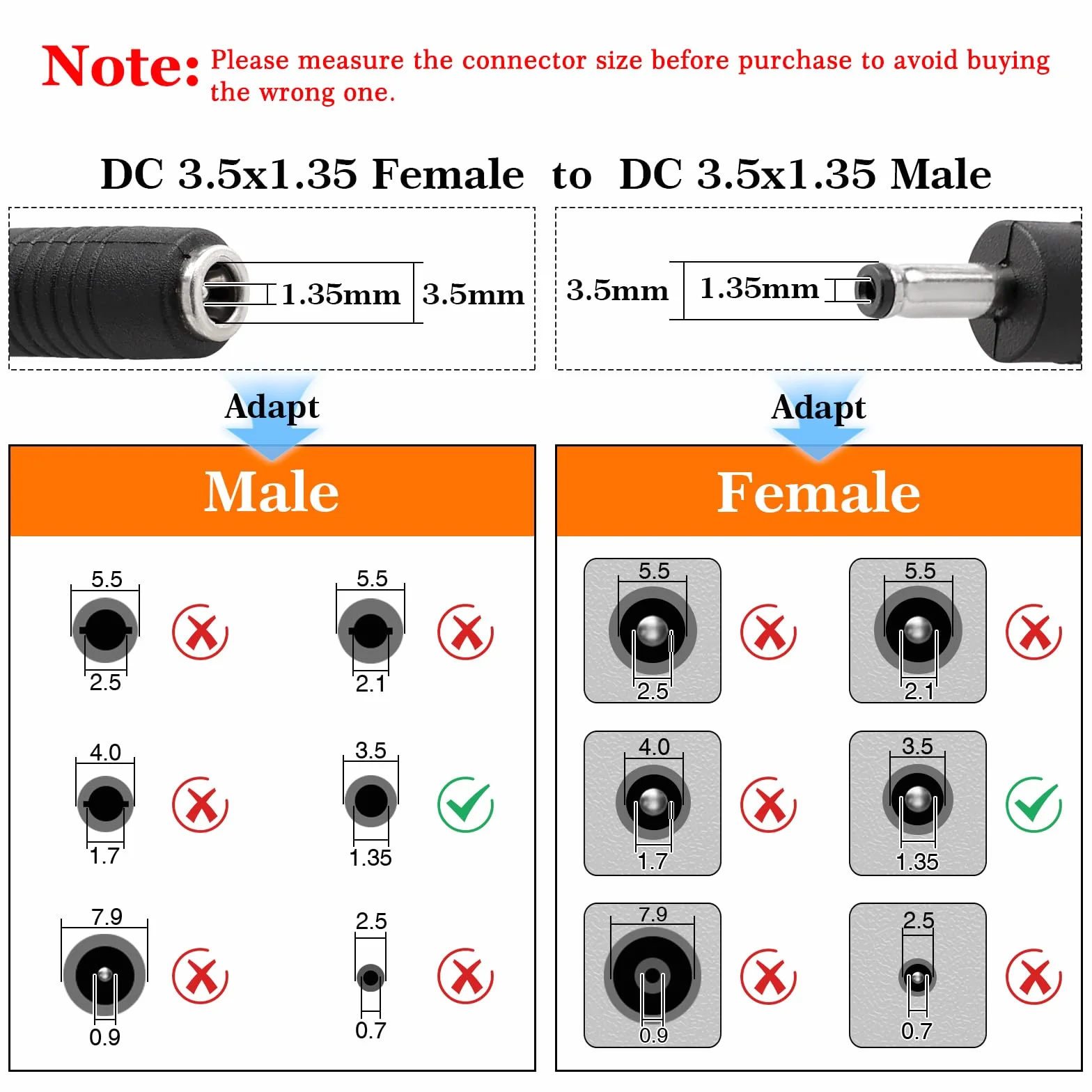 2 Sztuk 1m 22 AWG 3.5x1.35 mm 24V 12V Przedłużacz Zasilania DC, Przedłużacz z Wtyczką Męską do żEńSkiej DC, do Taśm LED, Kamer Monitorujących, Czarny