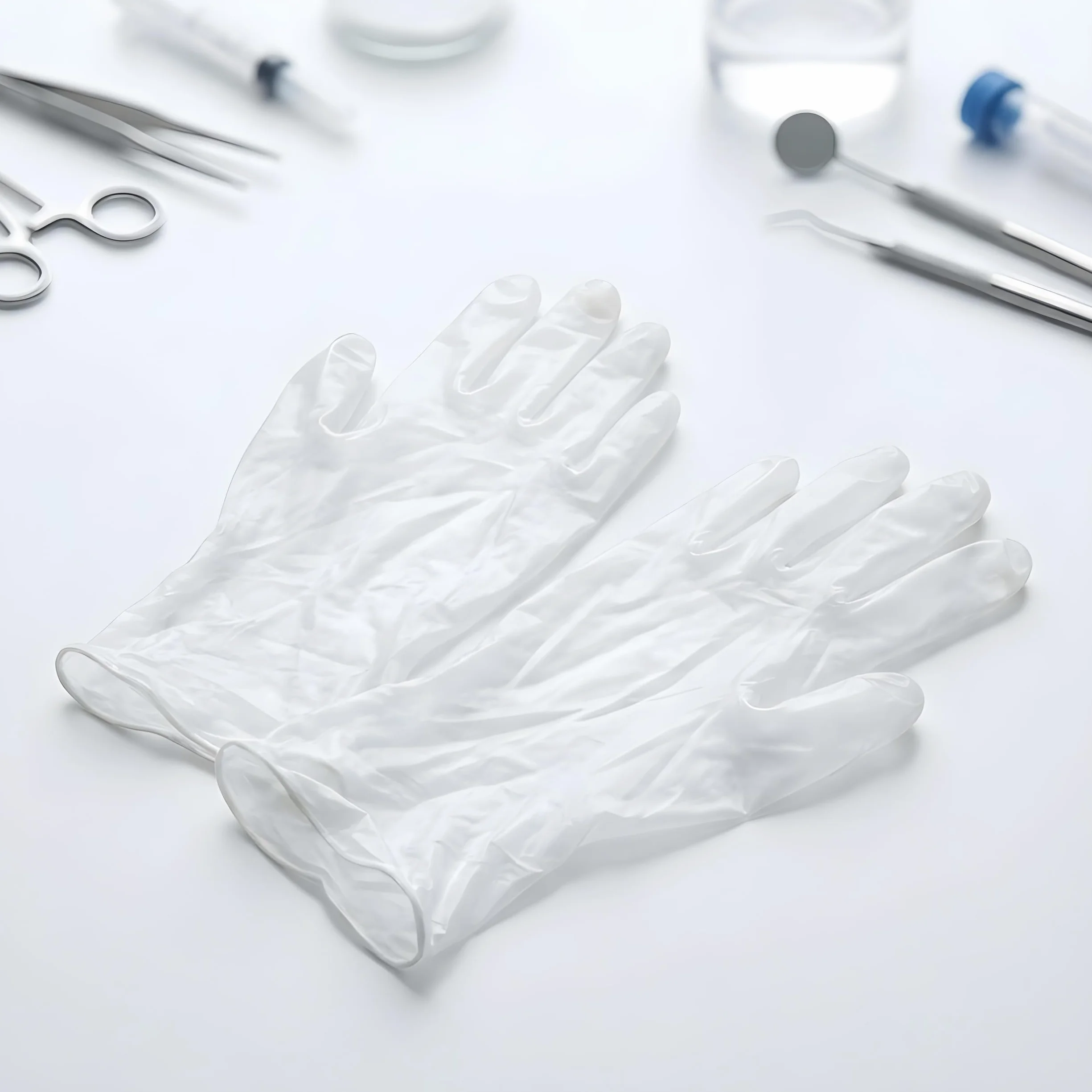 Rękawice winylowe jednorazowego użytku, 100 sztuk, premium, bezpyłowe, o wysokiej wytrzymałości, wodoodporne, antypoślizgowe, bariera biologiczna, ochrona chemiczna do użytku profesjonalnego